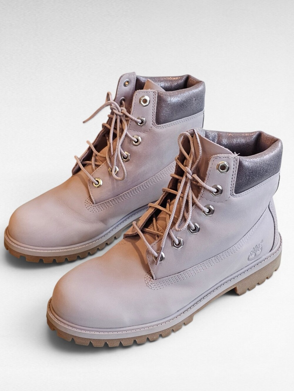 Timberland 6 Inch Premium Boots Light Grey Youth Size 6